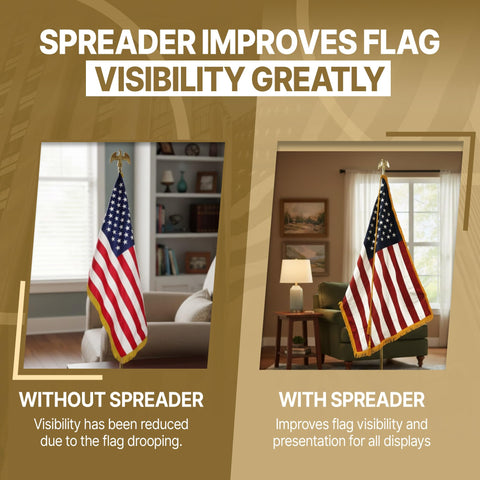 Super Tough Gold Flag Spreader 18-inch arm enables balanced three-foot spread