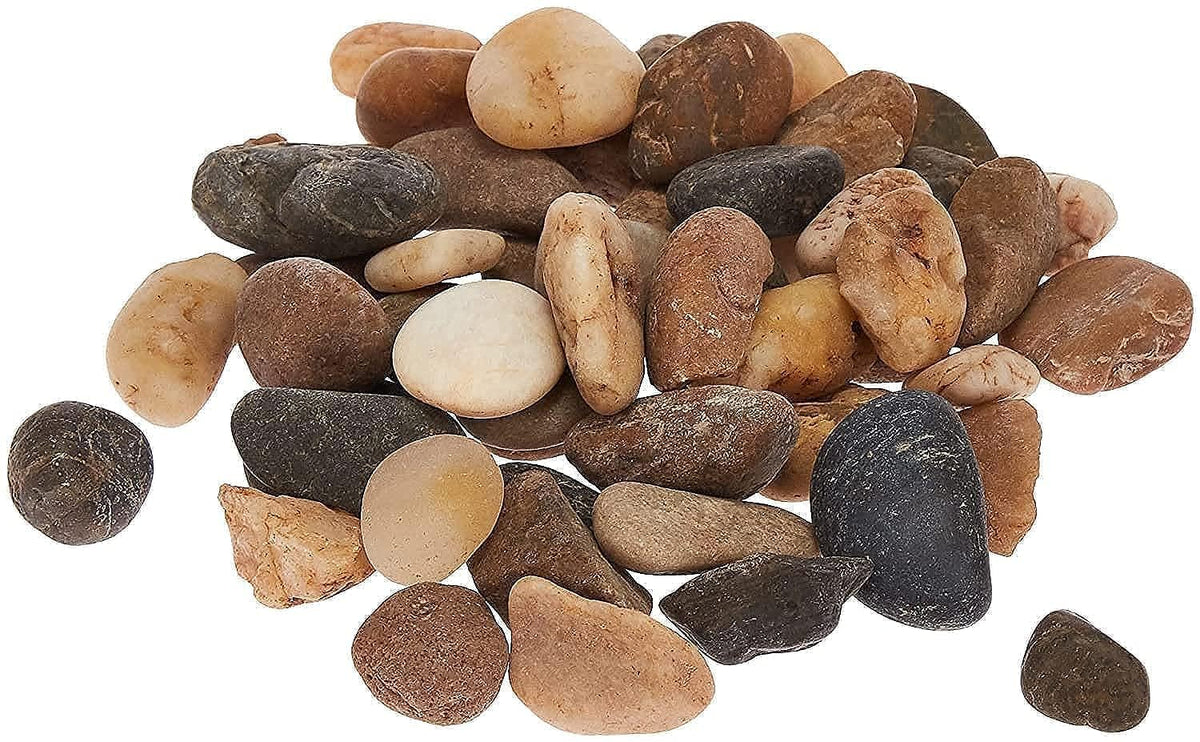 Super Z Outlet mini assorted garden pebbles closeup for decorative crafts and garden paths.