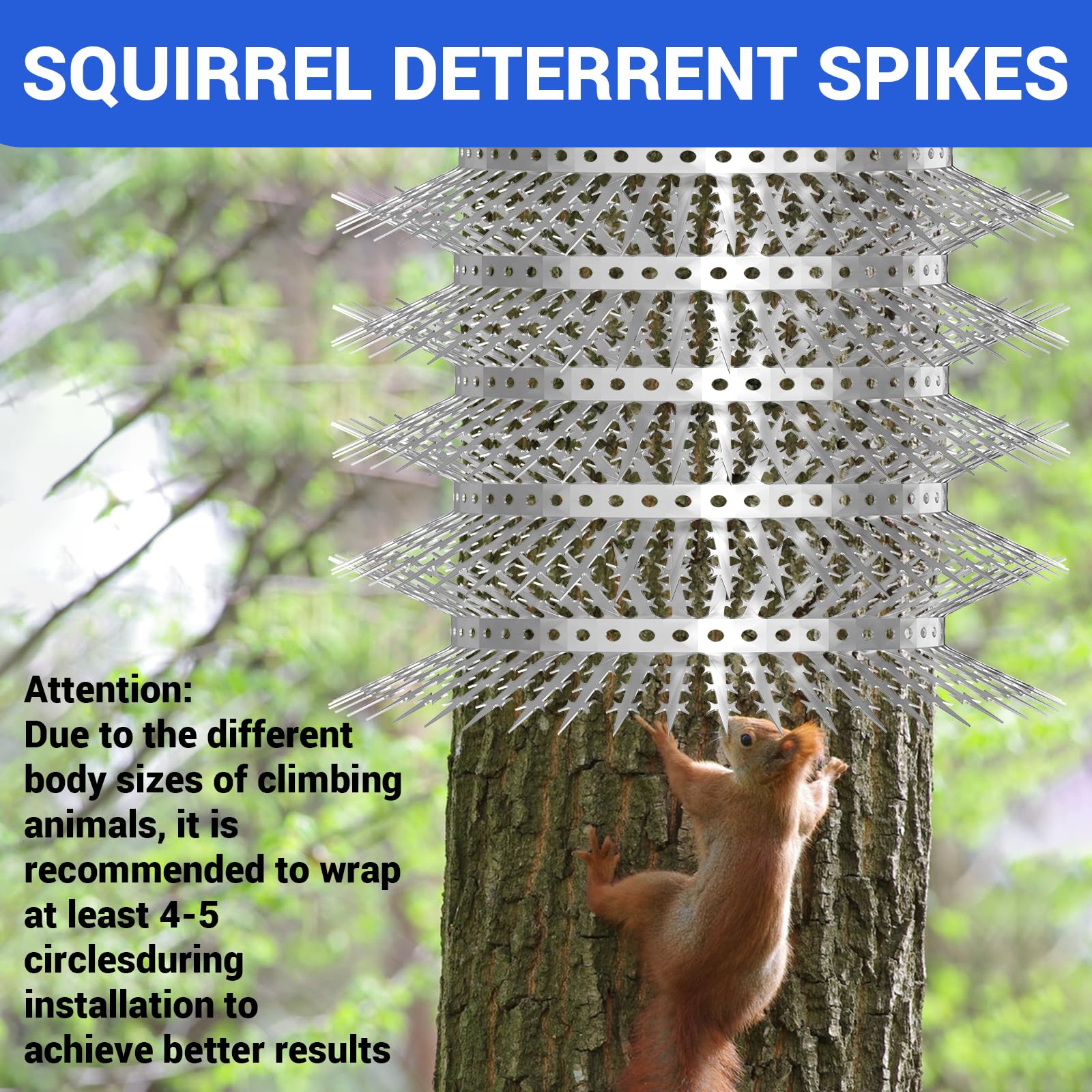 SuperAbound Deterrent Spikes on fence deter intruders.