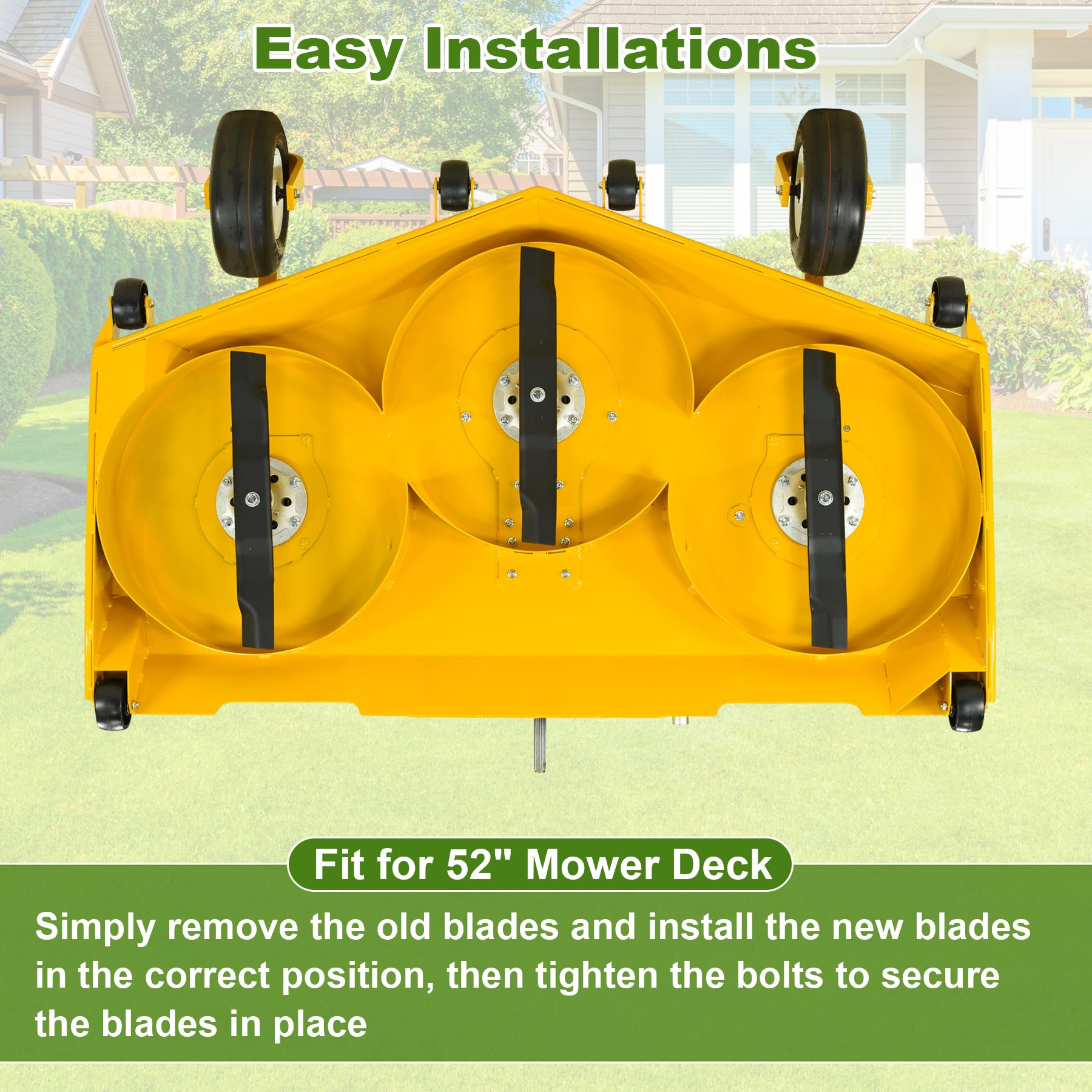 Superbobi 04771200 mulch-friendly blade reduces yard buildup.