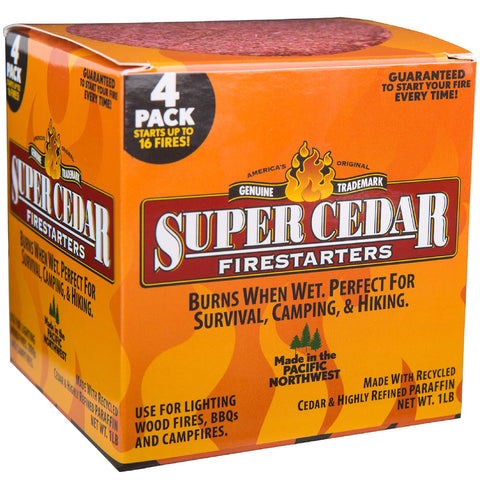 SUPERCEDAR FIRESTARTERS cedar shavings closeup highlights natural aroma and dryness for easy starts.