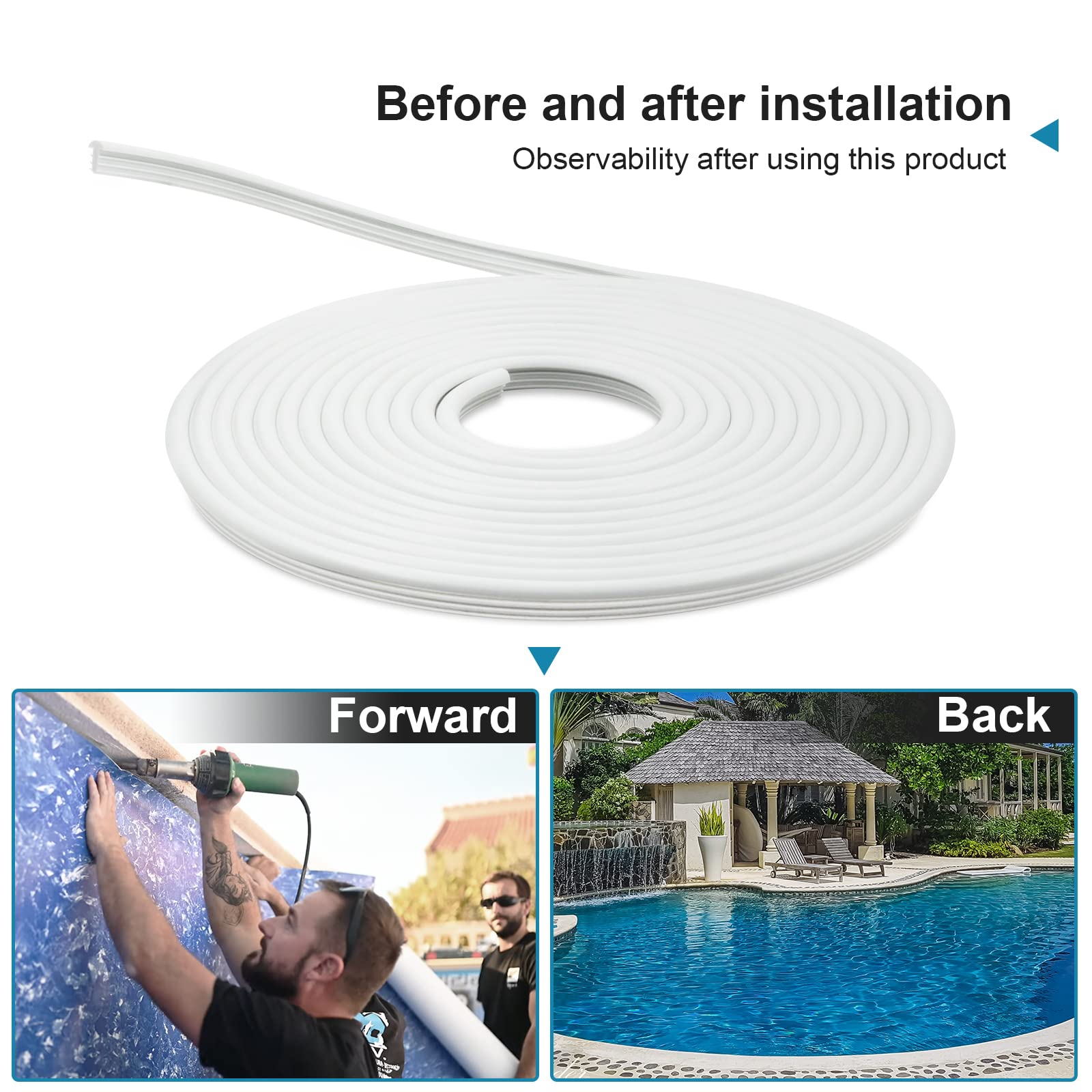SuperDi QP1562 liner lock installed along pool seam.