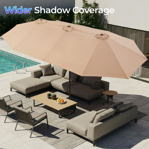 38mm aluminum pole on the SUPERJARE umbrella resists rust and corrosion.
