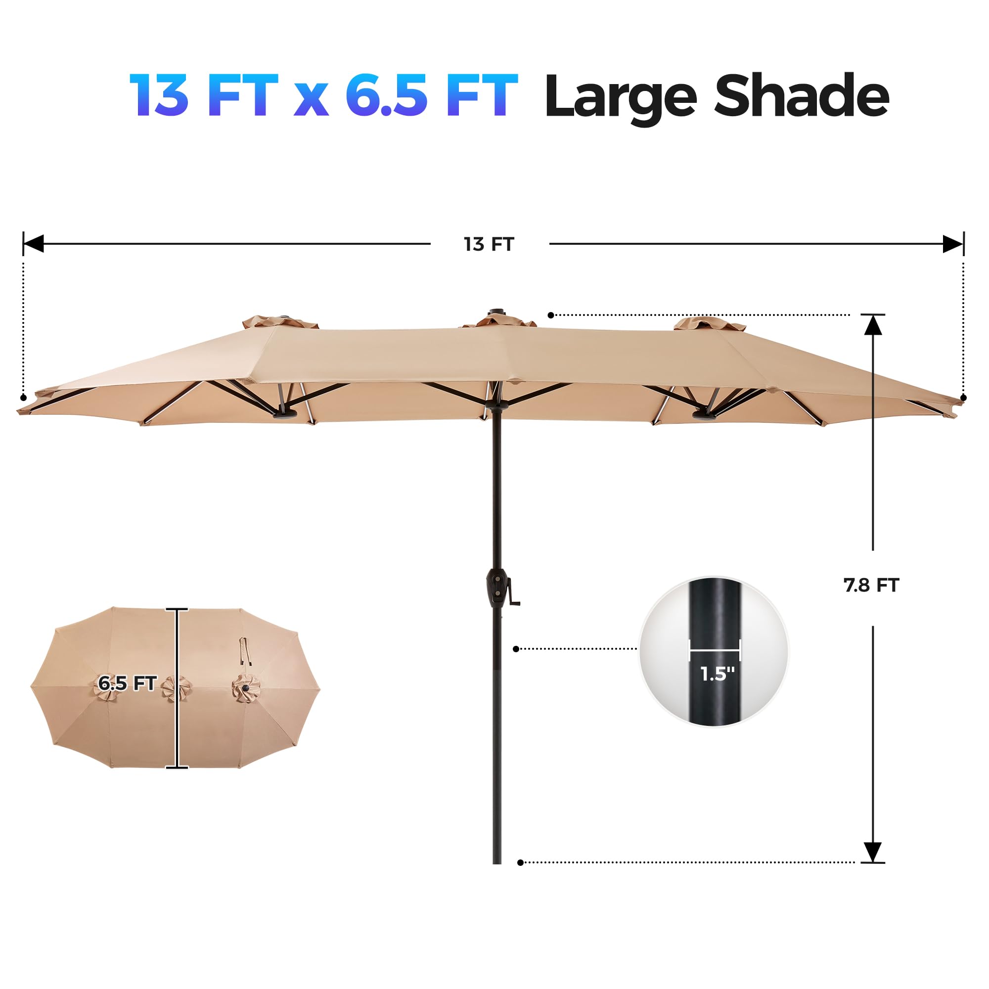 SUPERJARE beige canopy complements any patio décor and setting.