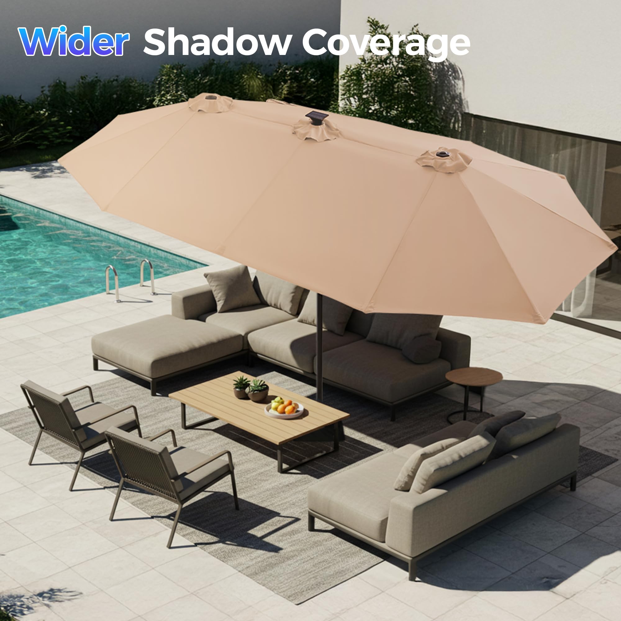 SUPERJARE fade-resistant yarn-dyed canopy helps keep colors vibrant outdoors.
