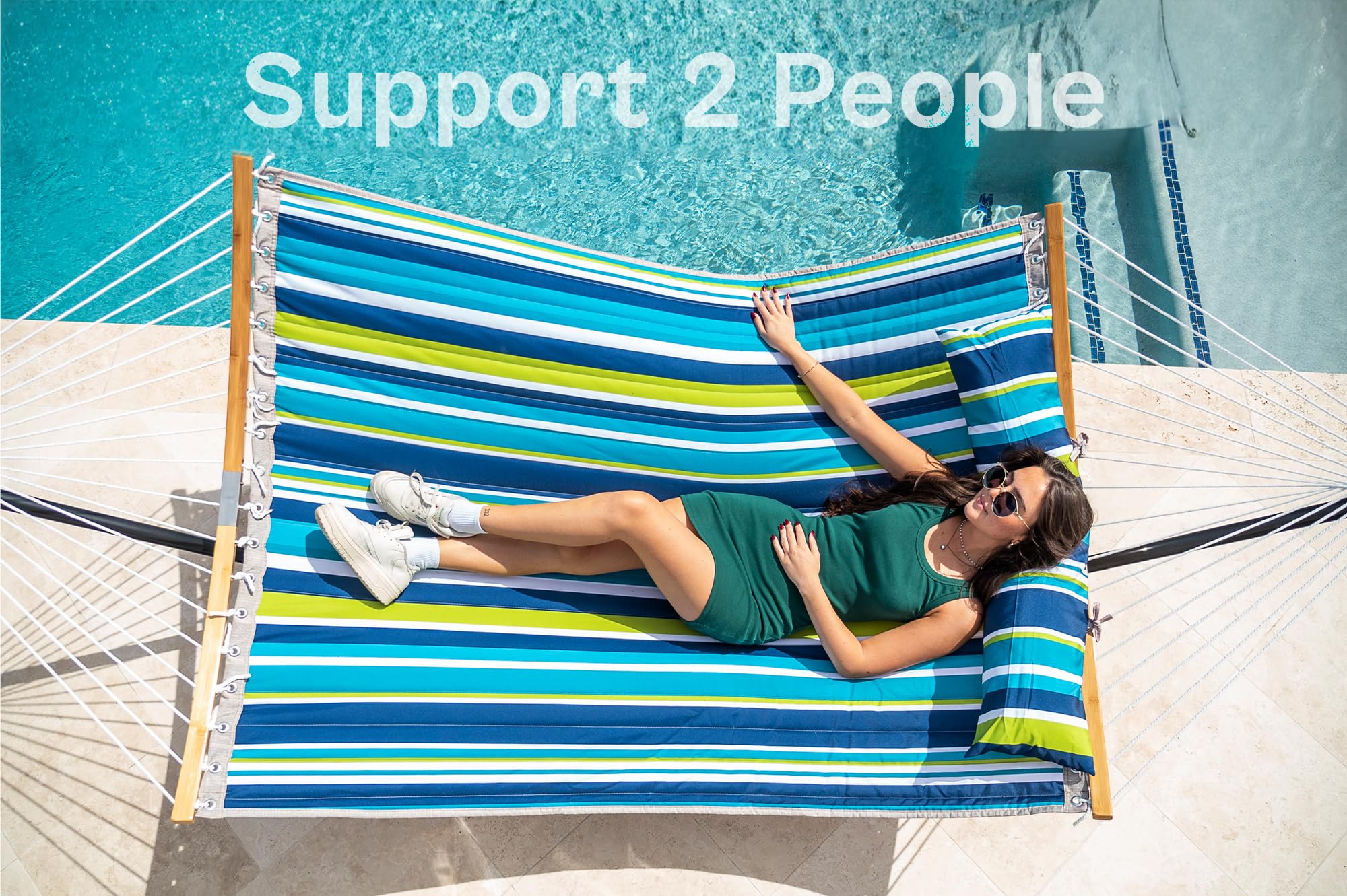 SUPERJARE padded cotton hammock for cozy comfort