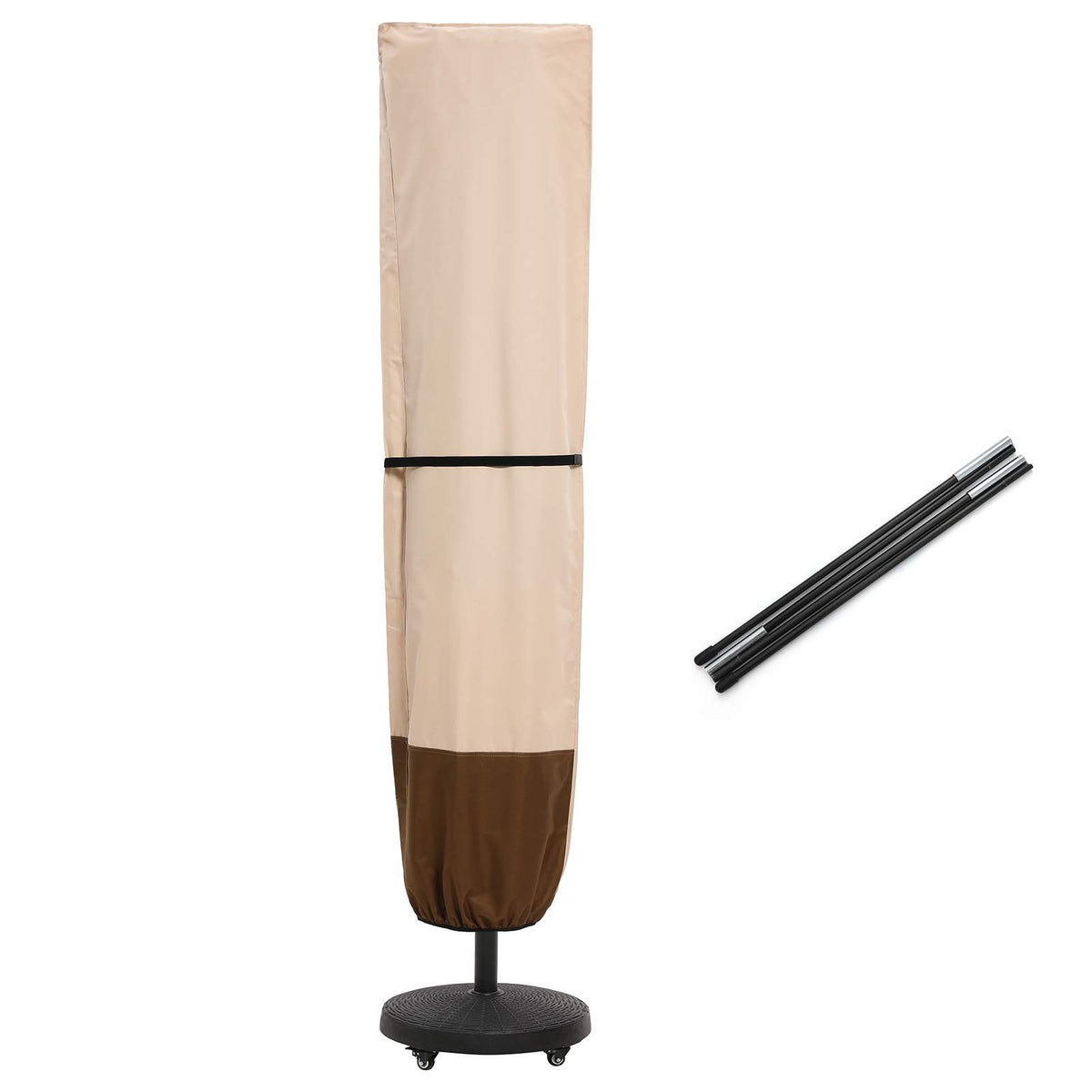 SUPERJARE umbrella cover with zipper for secure protection on 7–11 ft umbrellas.
