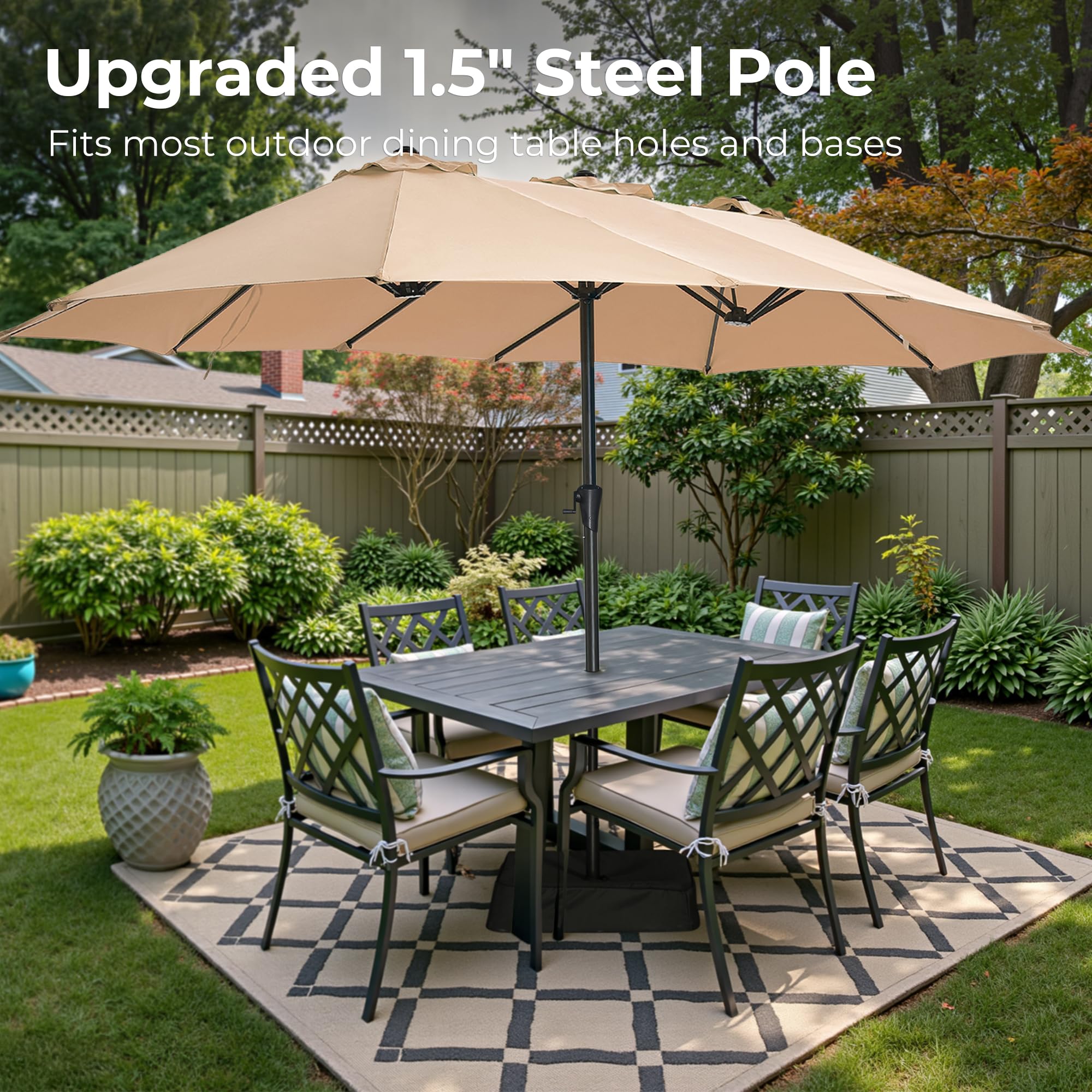 SUPERJARE umbrella base included ensures stable setup with sandbags.