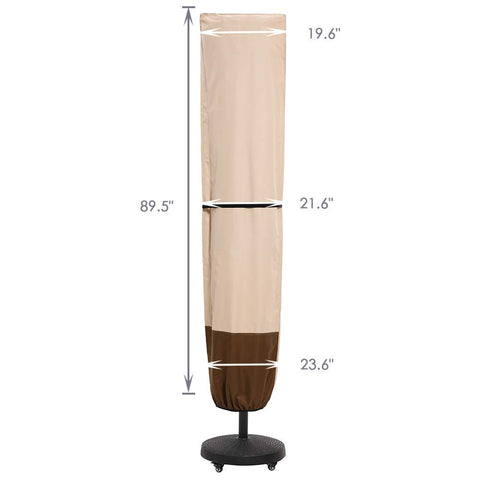 SUPERJARE 89.5x21.6-inch cover fits most outdoor umbrellas securely.