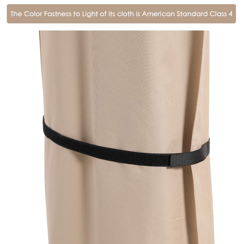 SUPERJARE patio umbrella cover with rod for easy on-off use.