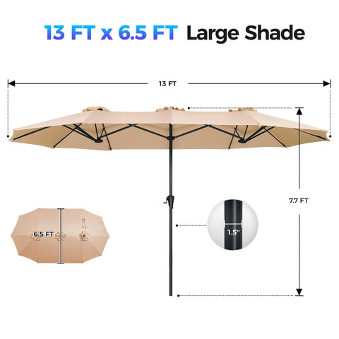 SUPERJARE double-sided design provides shade from multiple angles for larger groups.