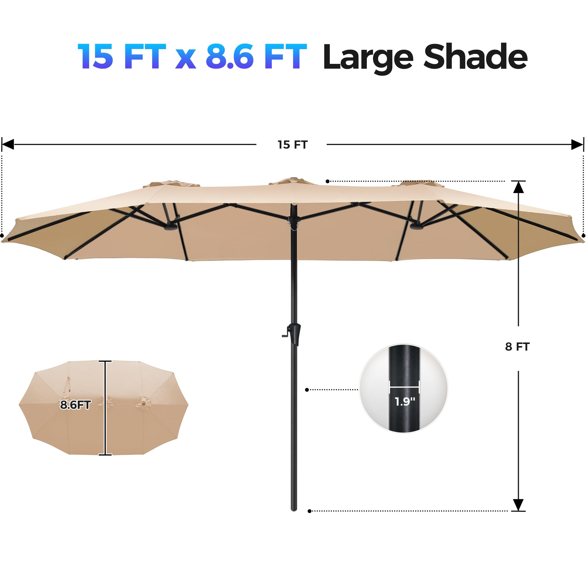 SUPERJARE fade-resistant canopy maintains color across seasons.