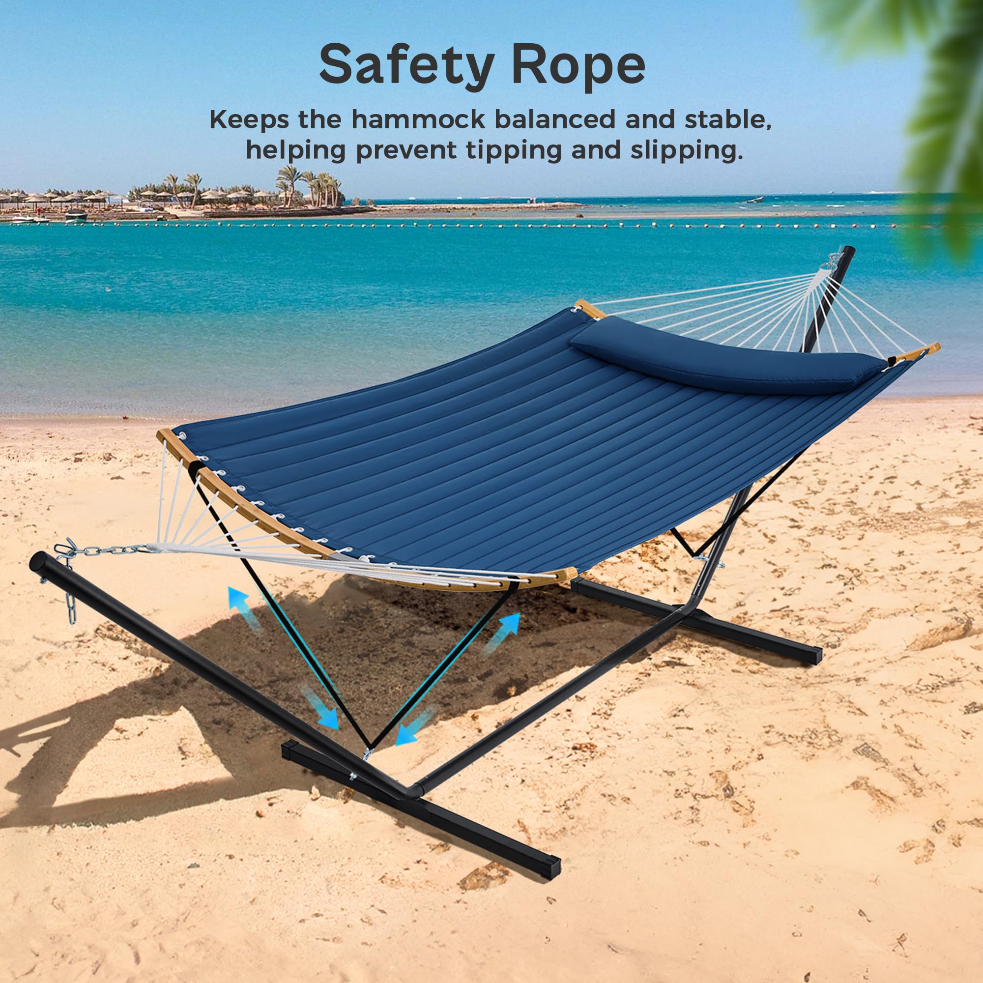 SUPERJARE weather-resistant stand stands up to sun and rain.