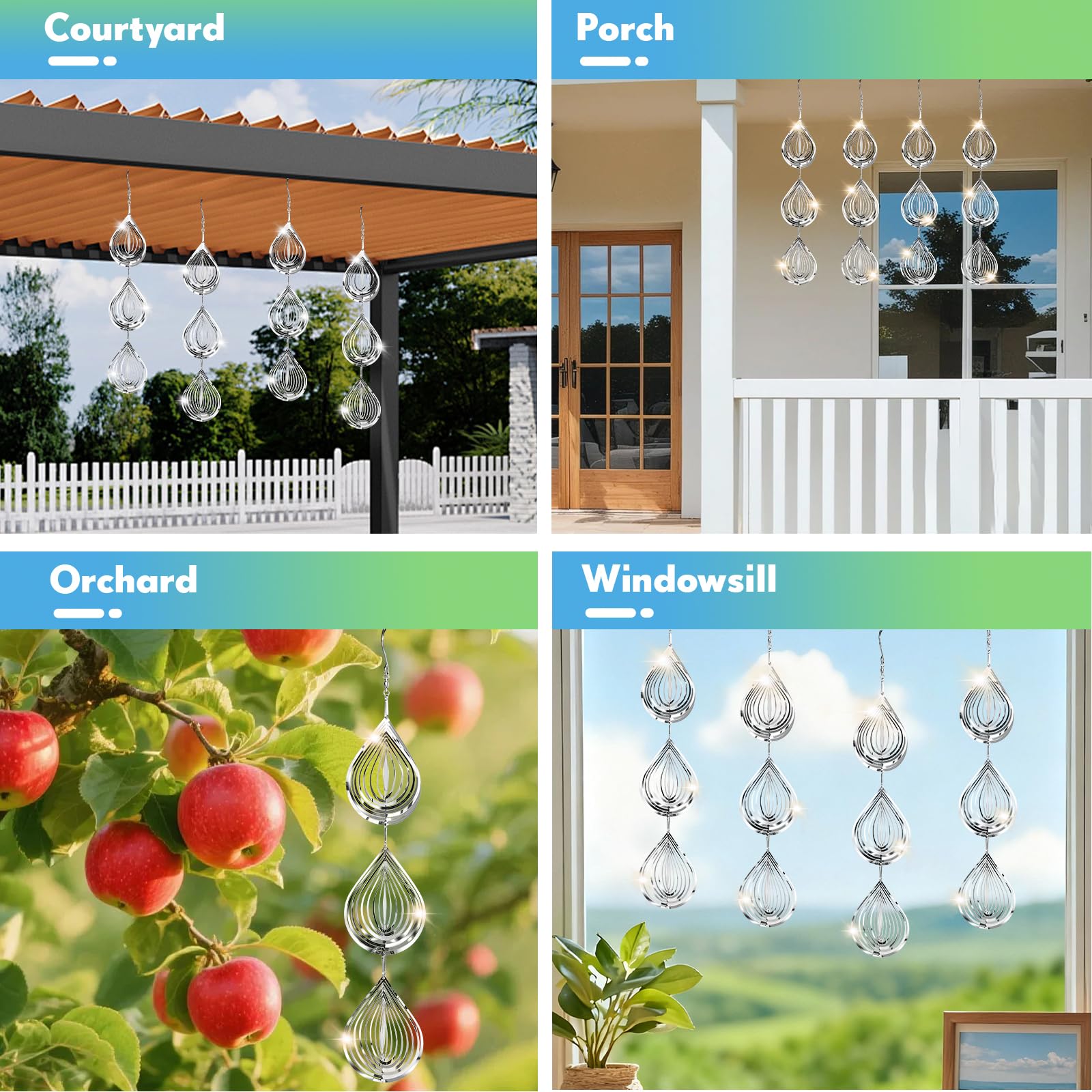 Superlong artistic deterrent adds garden charm while controlling birds