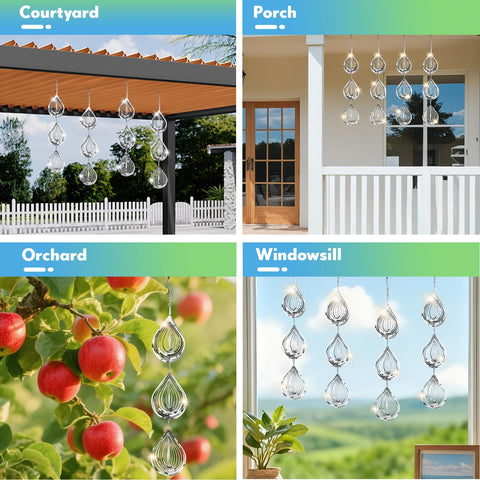 Superlong artistic deterrent adds garden charm while controlling birds