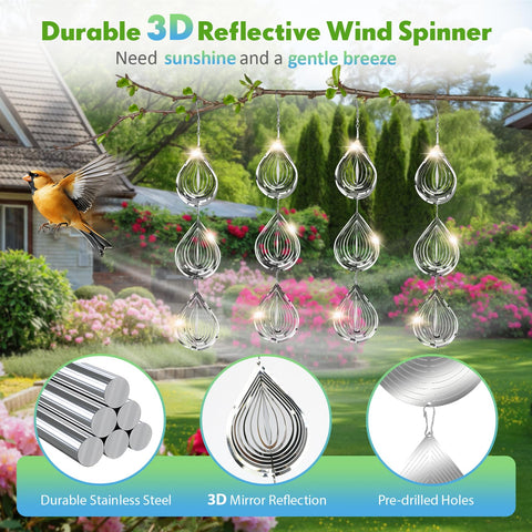 Superlong easy install sets with 12 spinners for instant outdoor use