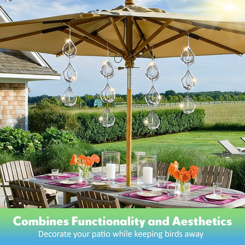 Superlong patio balcony deck protection deters birds and enhances curb appeal