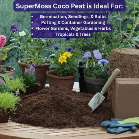 SuperMoss Coco Coir Airy Root Growth promotes strong roots through better aeration.