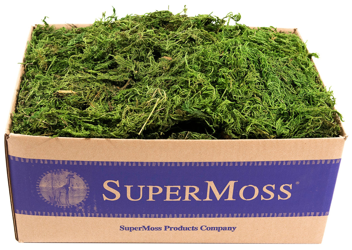 SuperMoss forest moss preserved in large sheets for durable basket lining.
