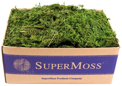 SuperMoss forest moss preserved in large sheets for durable basket lining.