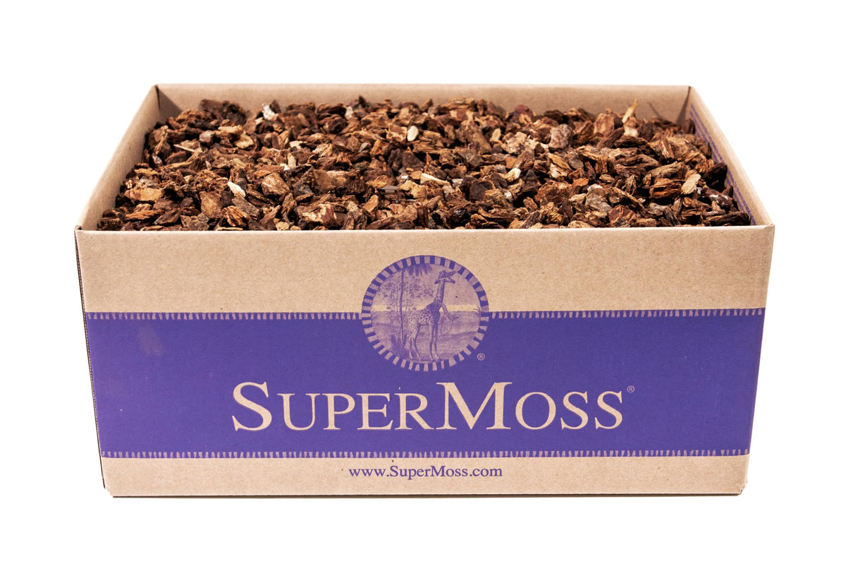 SuperMoss Orchid Bark packet enhances drainage and aeration for orchids