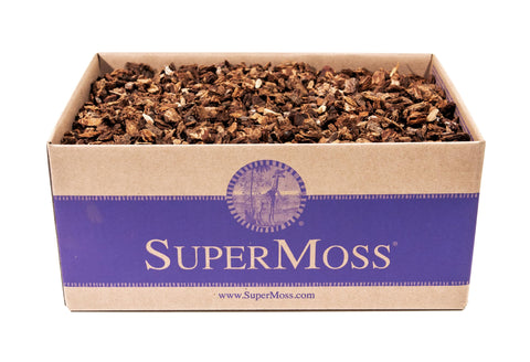 SuperMoss Orchid Bark packet enhances drainage and aeration for orchids