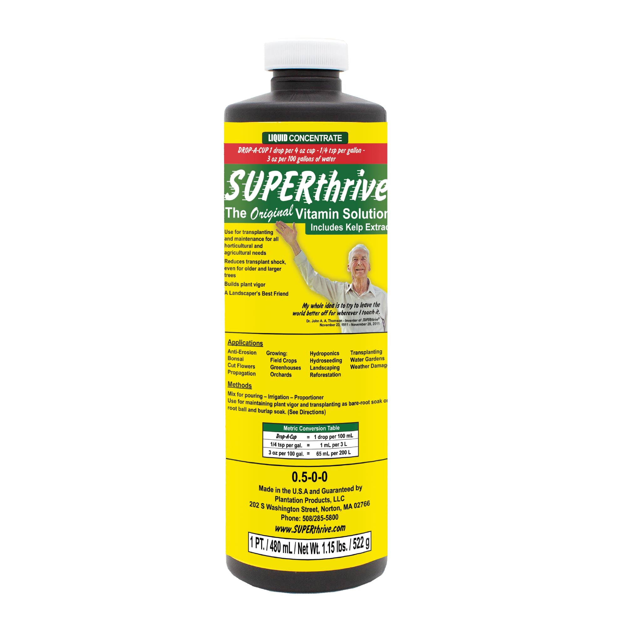 SUPERthrive bottle with drops supports plant nourishment for healthy growth