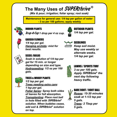 SUPERthrive replenishes soil nutrients to support steady growth