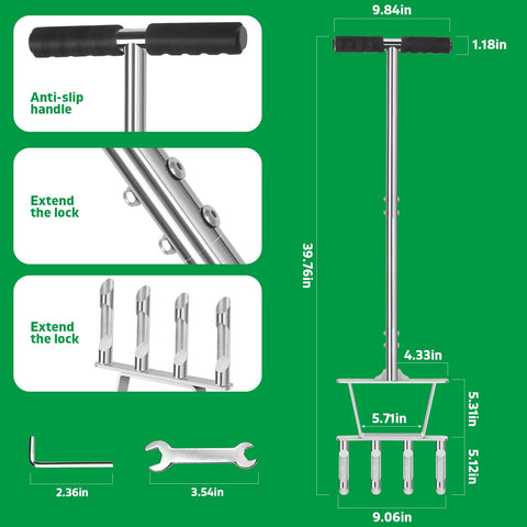 Superunner stainless steel, powder-coated aerator resists weather and lasts.