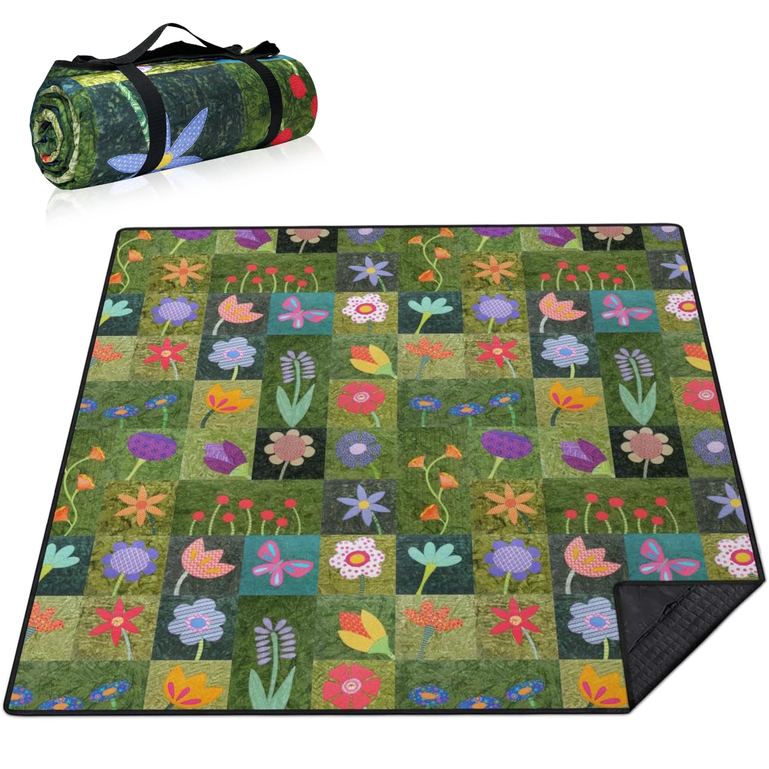 Supfitness extralarge picnic blanket folded for easy transport