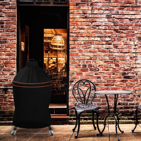 Suphomeware fits 22-inch diameter grills with fold-down side tables for versatile coverage.