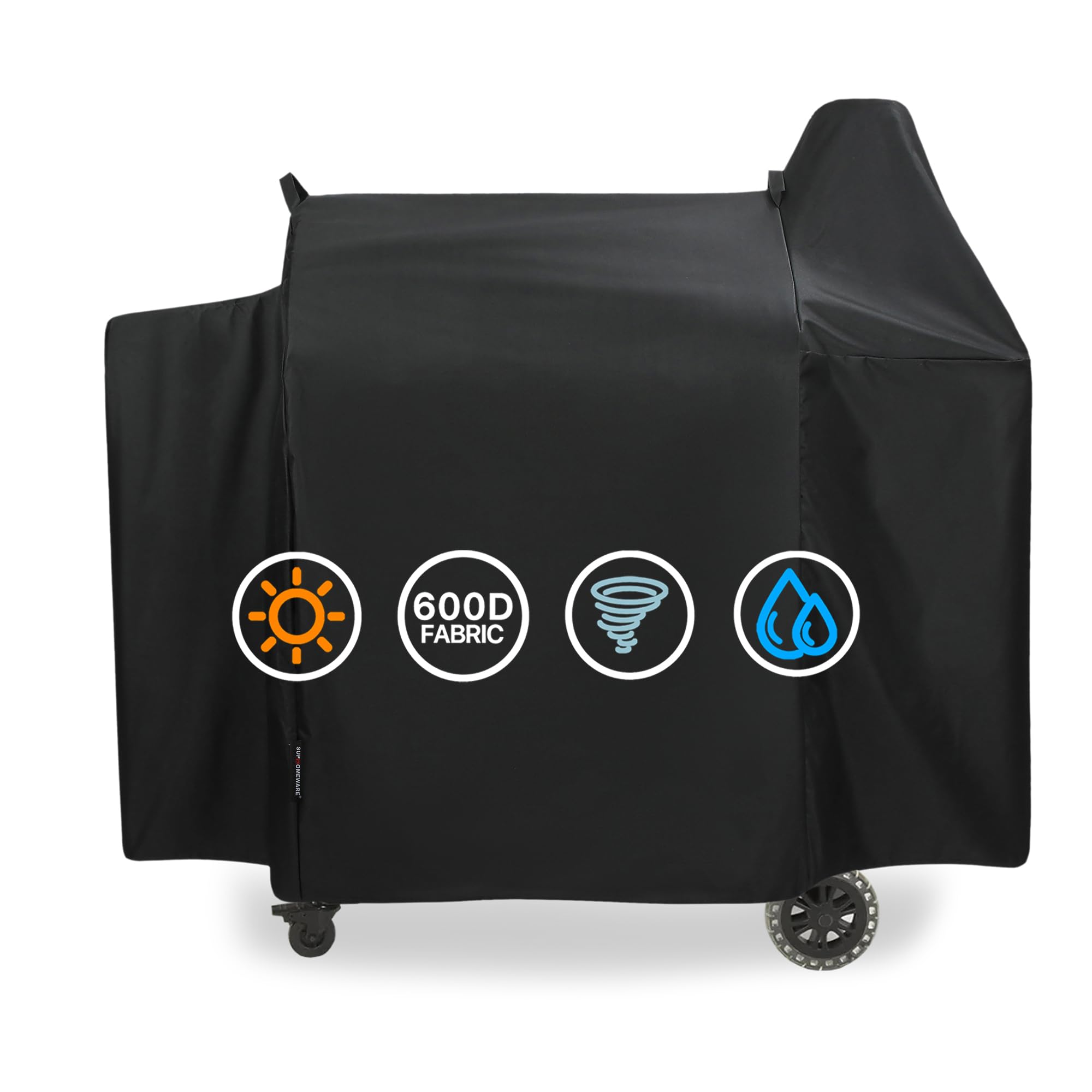 Suphomeware Pit Boss 820PB grill cover in place protecting against rain.