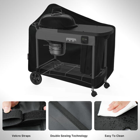 Easy-to-clean Suphomeware cover lets you hose it off after grilling.