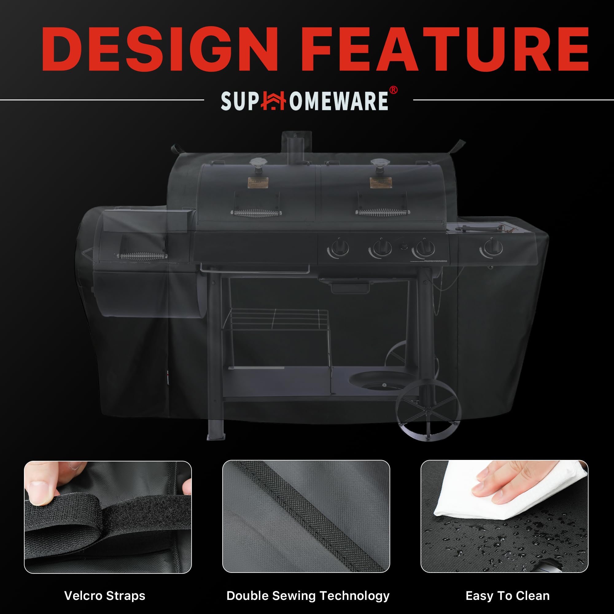 Suphomeware Longhorn cover has easy-to-use handles for installation.
