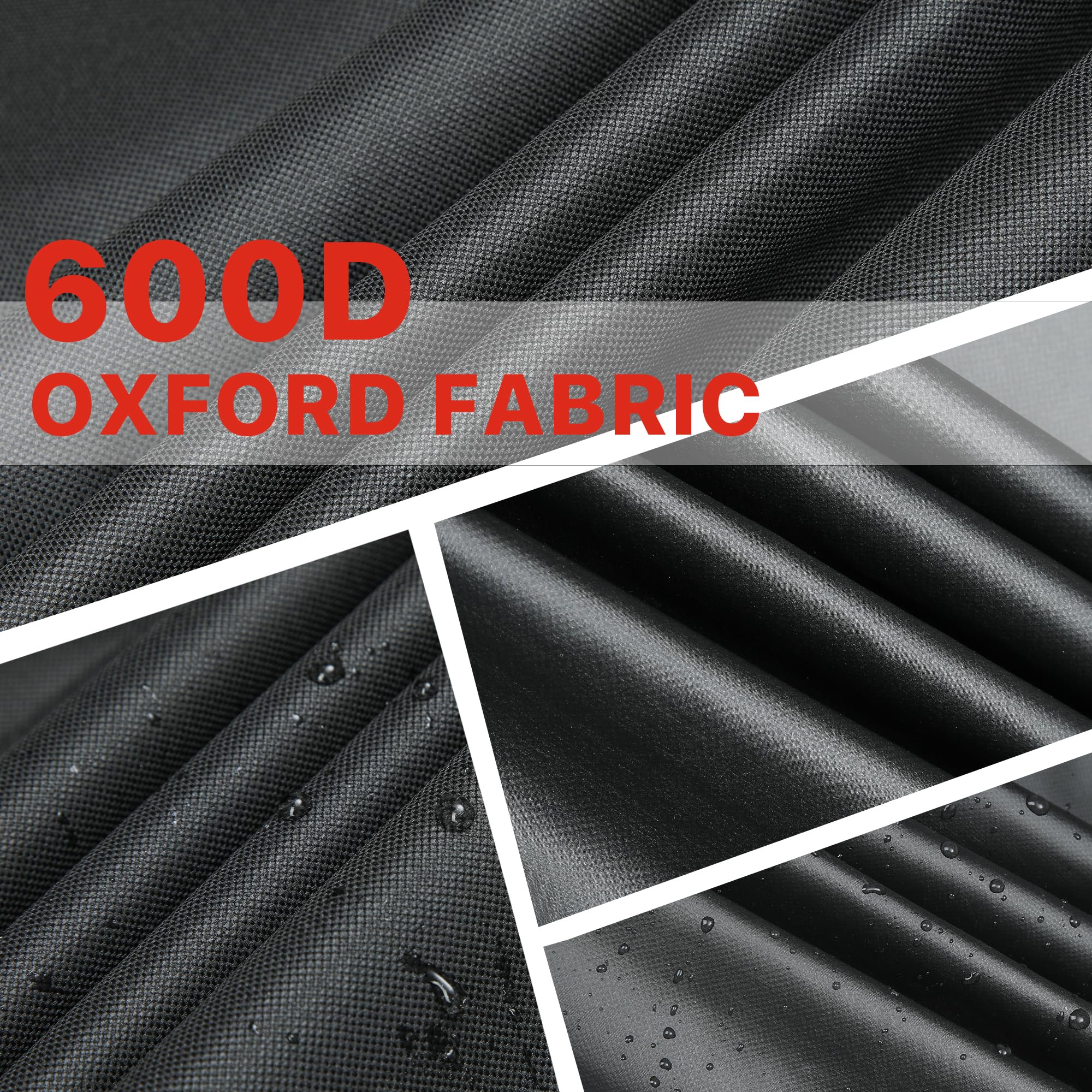 Bottom Velcro straps secure the cover during windy conditions.