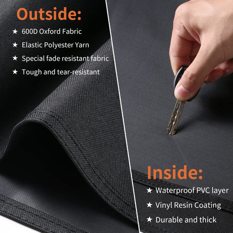 SUPJOYES 6755 grill cover features rip-resistant stitching for longer life.