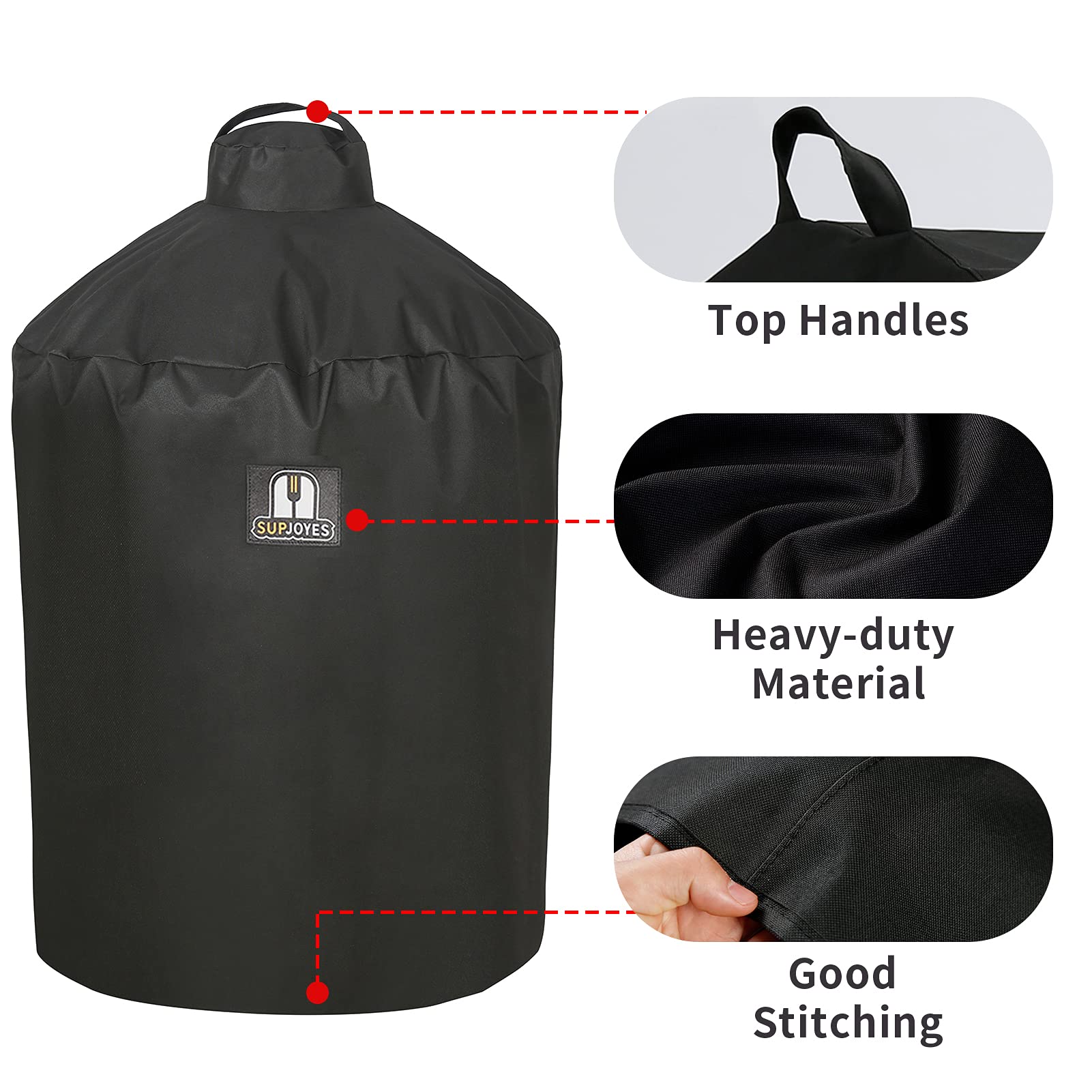 SUPJOYES cover dimensions graphic confirms 31-inch diameter by 40-inch height.