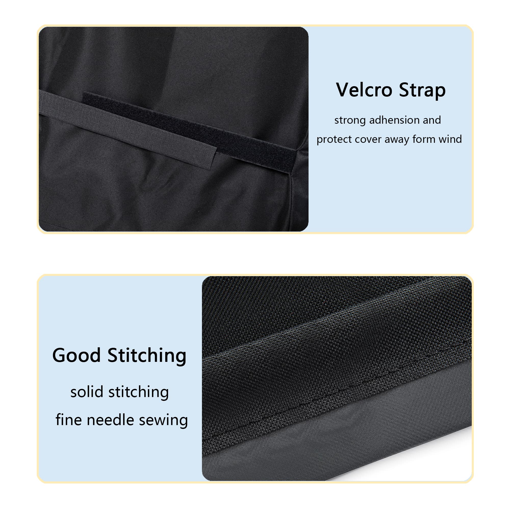 SUPJOYES cover with Velcro straps stays secure in wind for Masterbuilt Gravity grills.