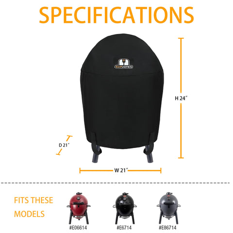 SUPJOYES waterproof 600D grill cover keeps your AKORN Jr dry in rain.