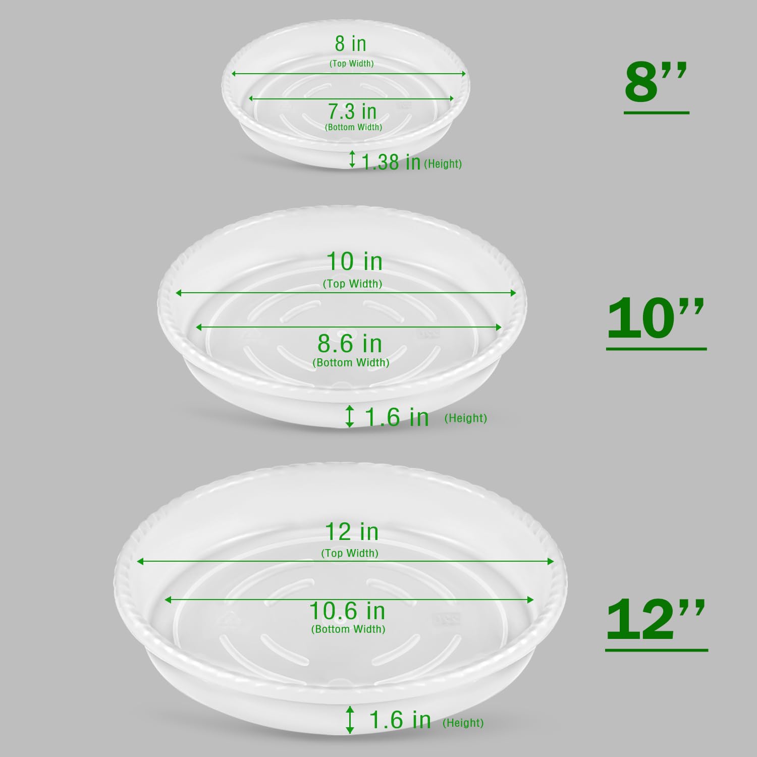 SupKing 9Pack 10-inch saucers highlight clear water level visibility.