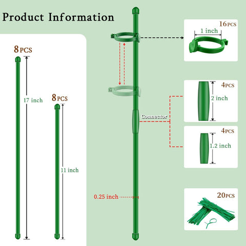 SupKing adjustable-length connectors join stakes for various plant sizes.