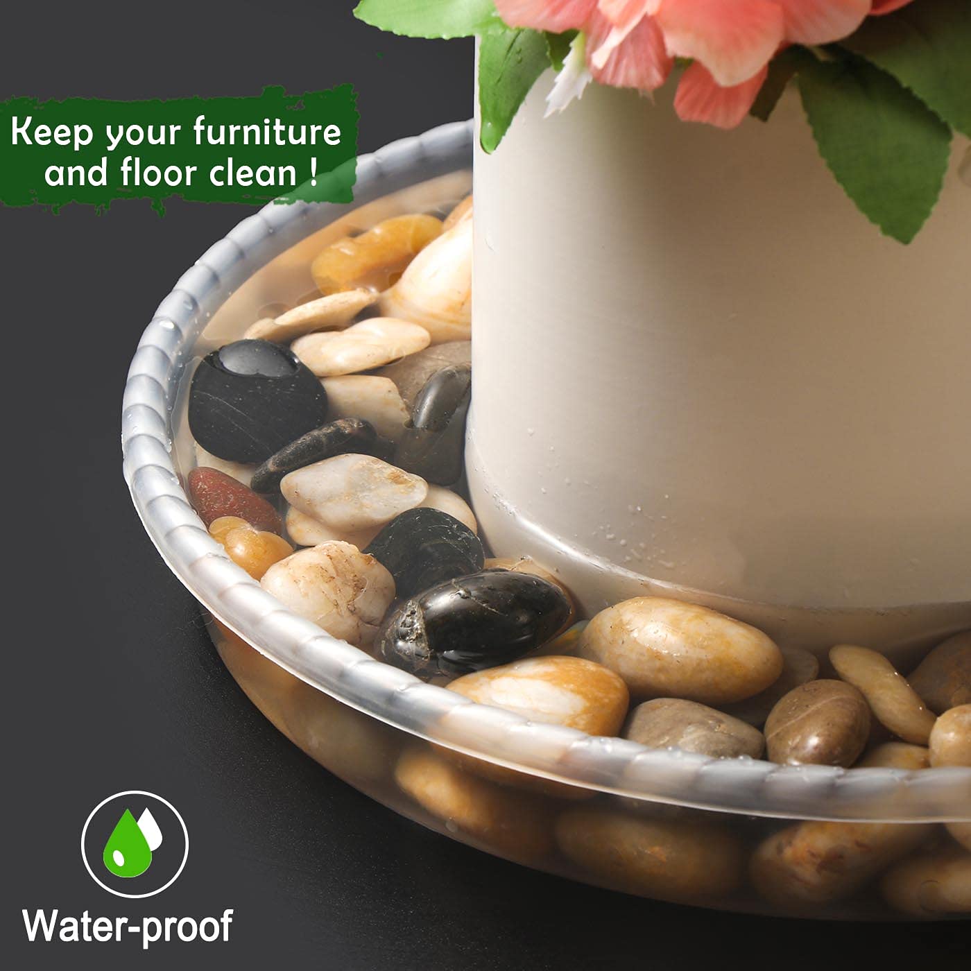 Clear 8-inch SupKing drip tray usable indoors and outdoors