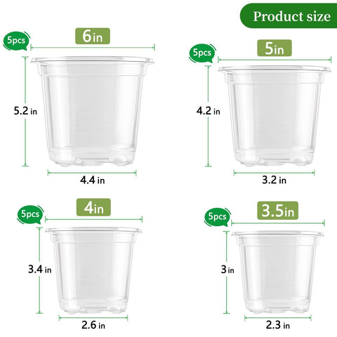 SupKing clear 5-inch nursery pot shows efficient drainage for young roots.