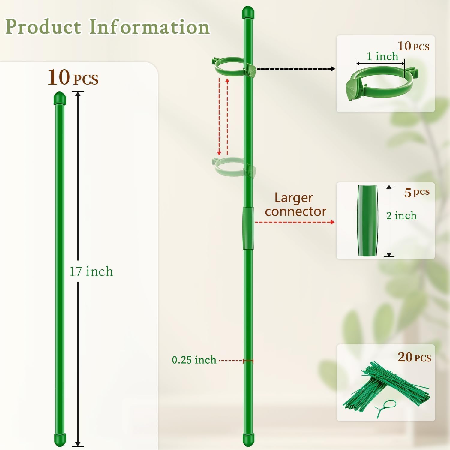 SupKing connector extendable allows customizing stake length for plants.