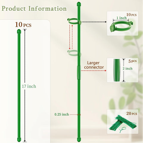 SupKing connector extendable allows customizing stake length for plants.