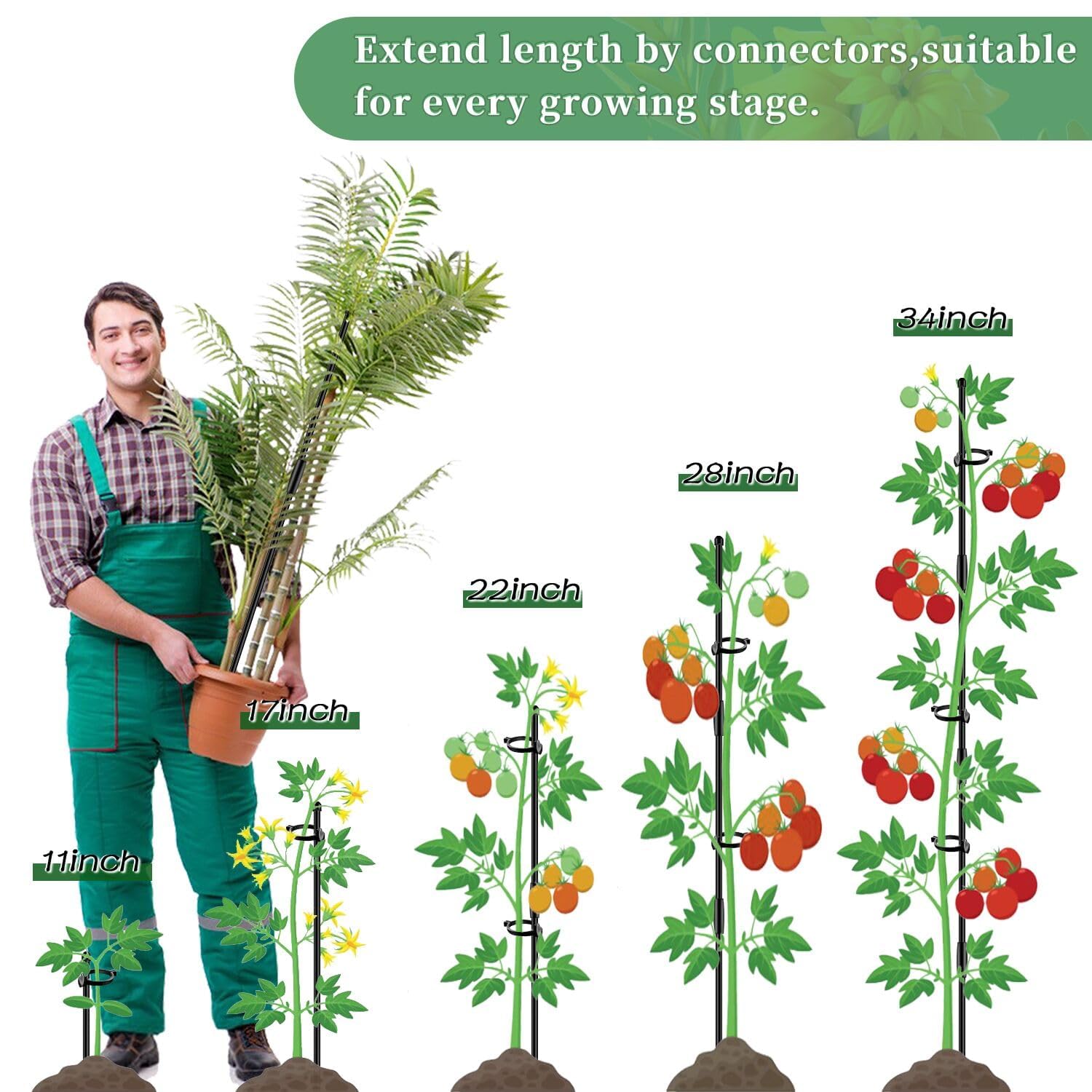 SupKing fiberglass plant stakes durable and resistant to rot and rust