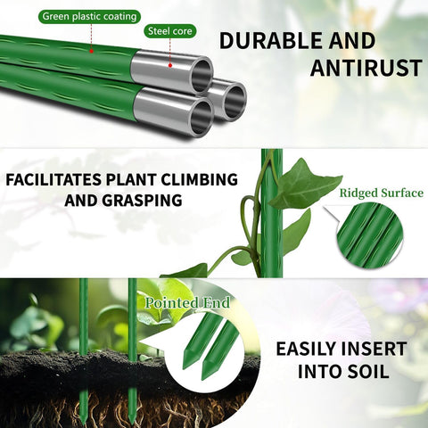 SupKing extendable pole and connectors showing adjustable length for tall plants.