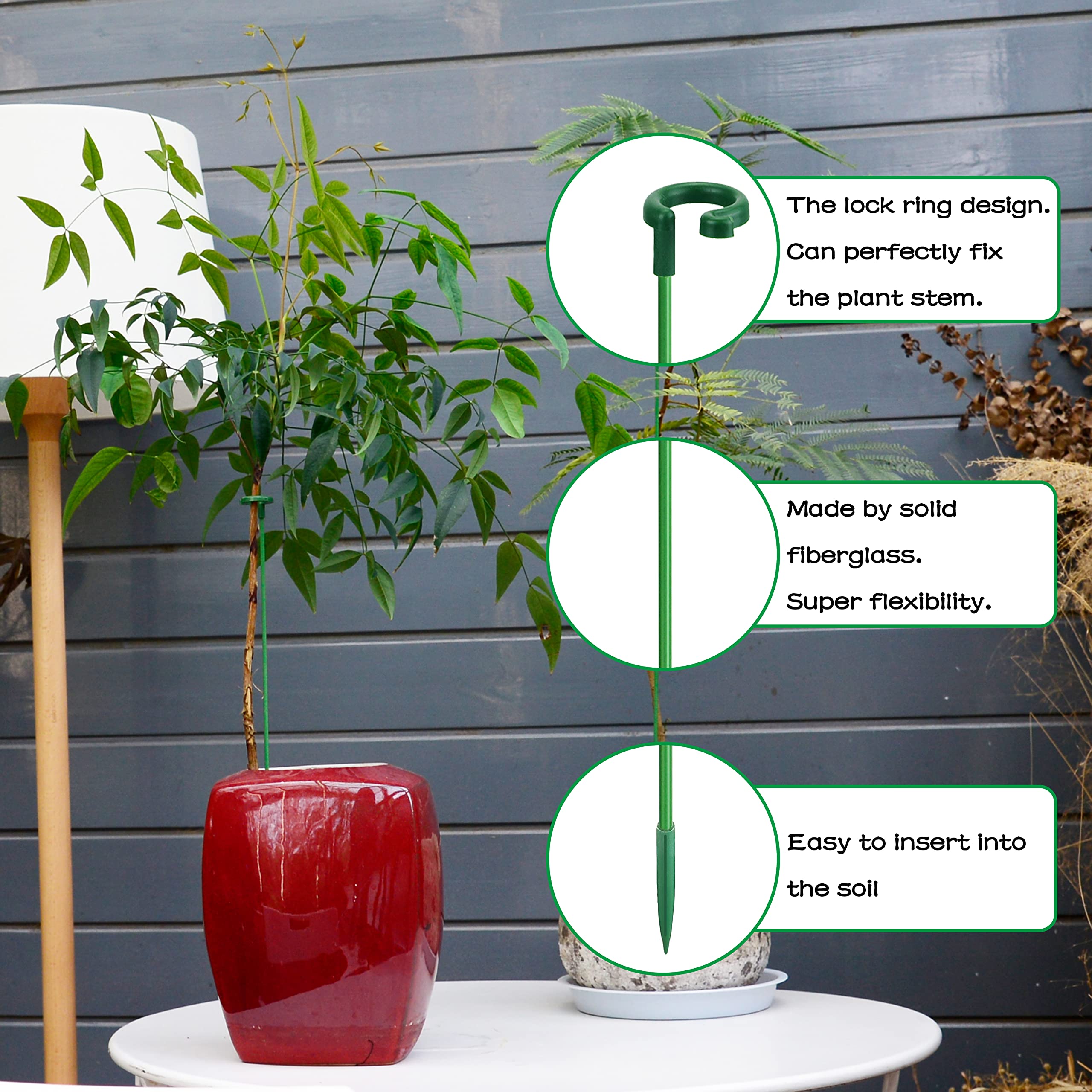SupKing glass fibre stakes offer weather resistance and smooth handling.