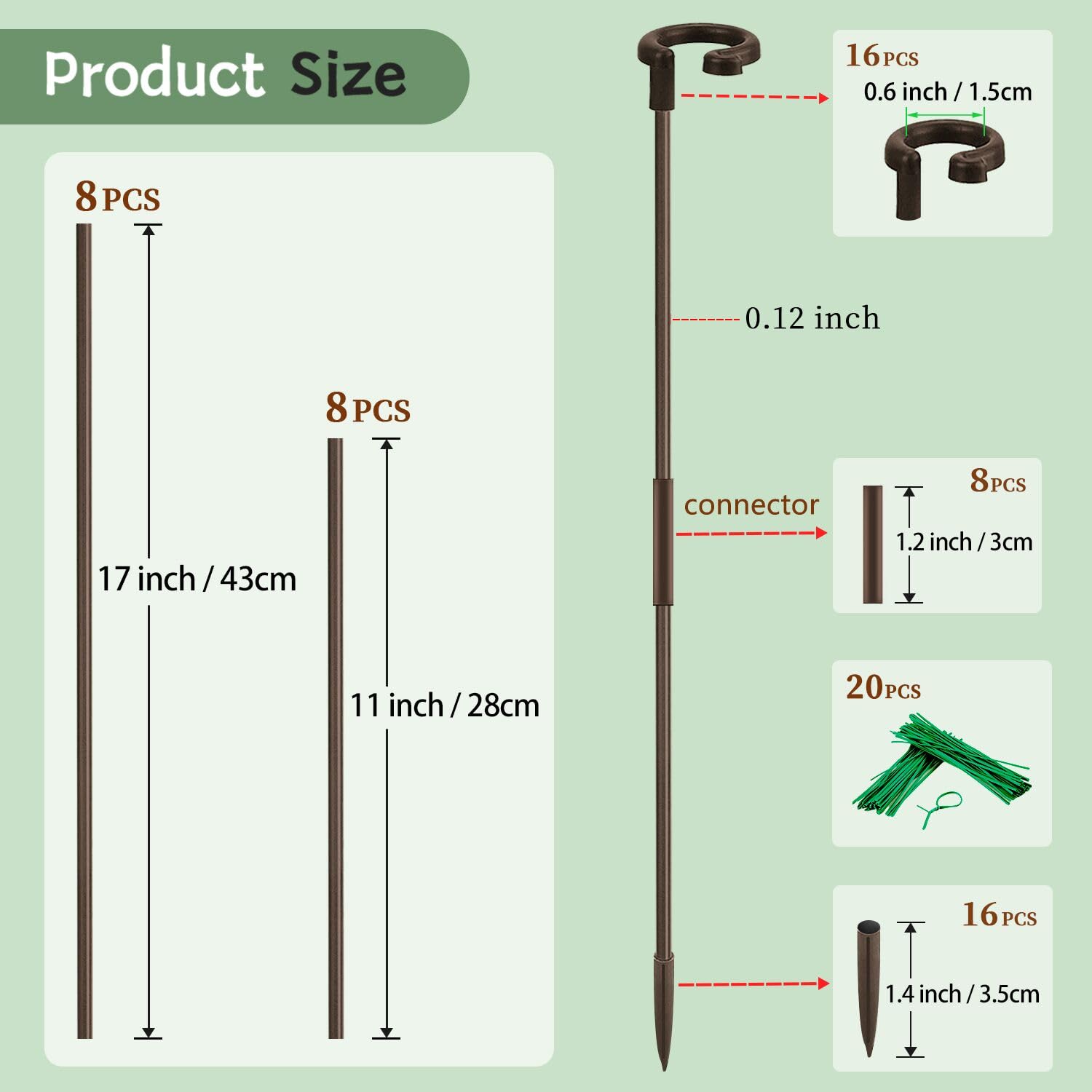 SupKing invisible orchid sticks 11 inch ideal for short plants needing subtle lift.