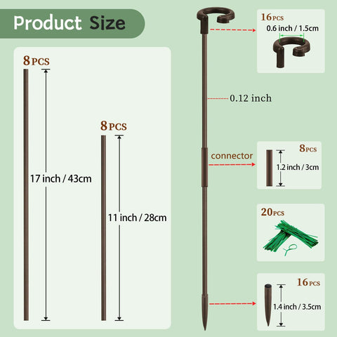 SupKing invisible orchid sticks 11 inch ideal for short plants needing subtle lift.